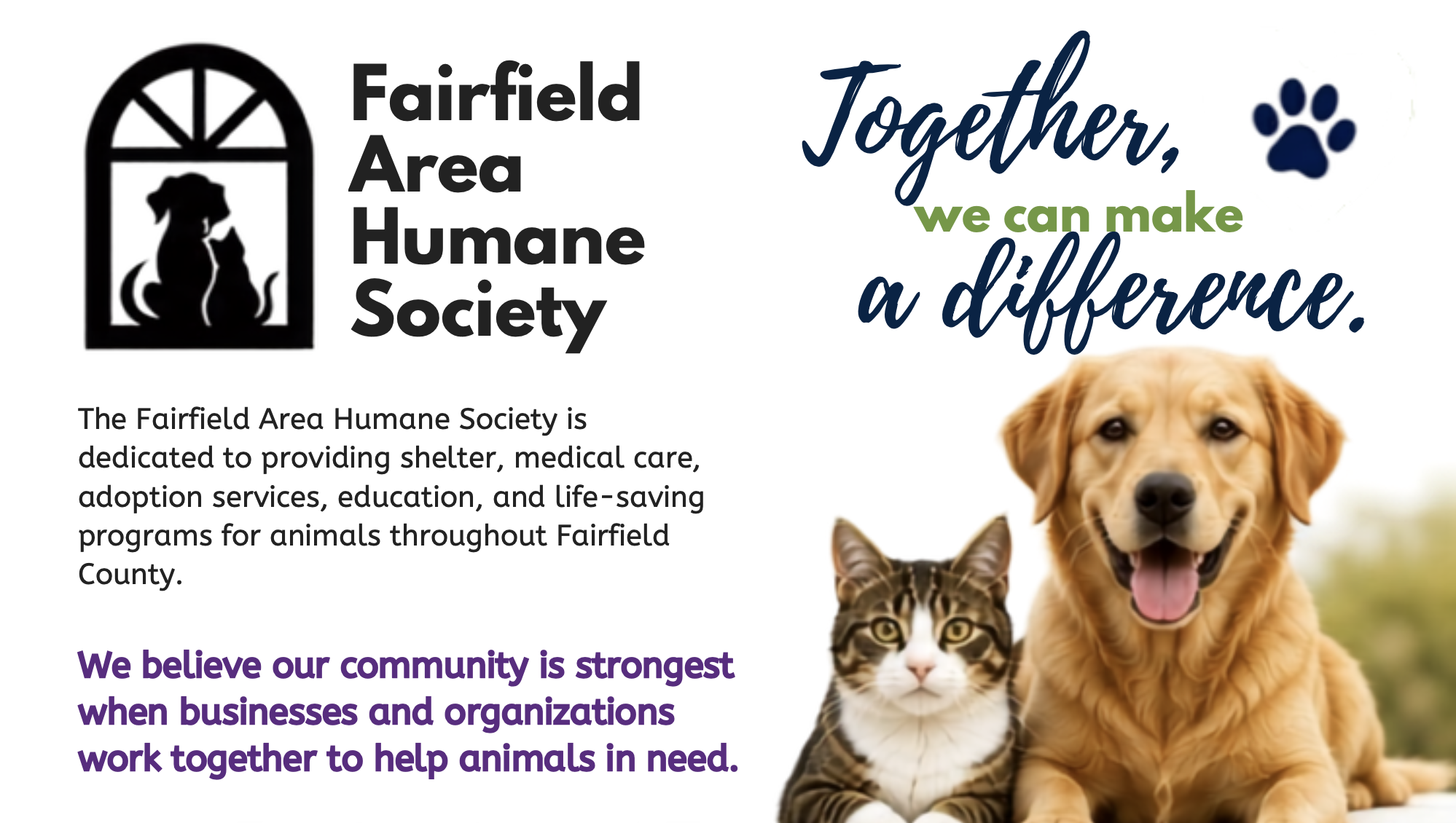 Fairfield Area Humane Society: Together, we can make a difference.